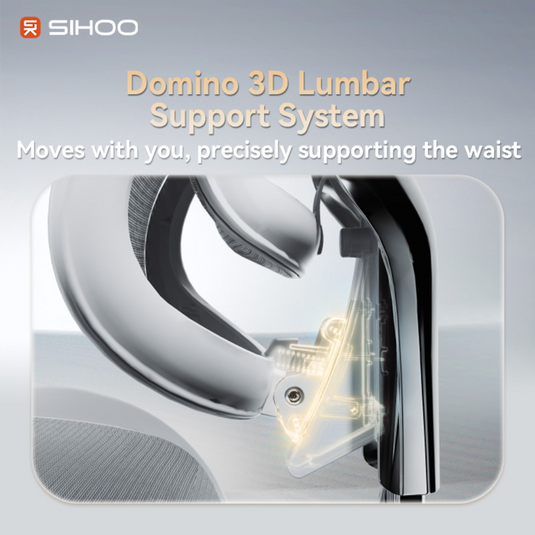 Domino Dual Dynamic Lumbar Support in Premium Ergonomic Chair Technology
