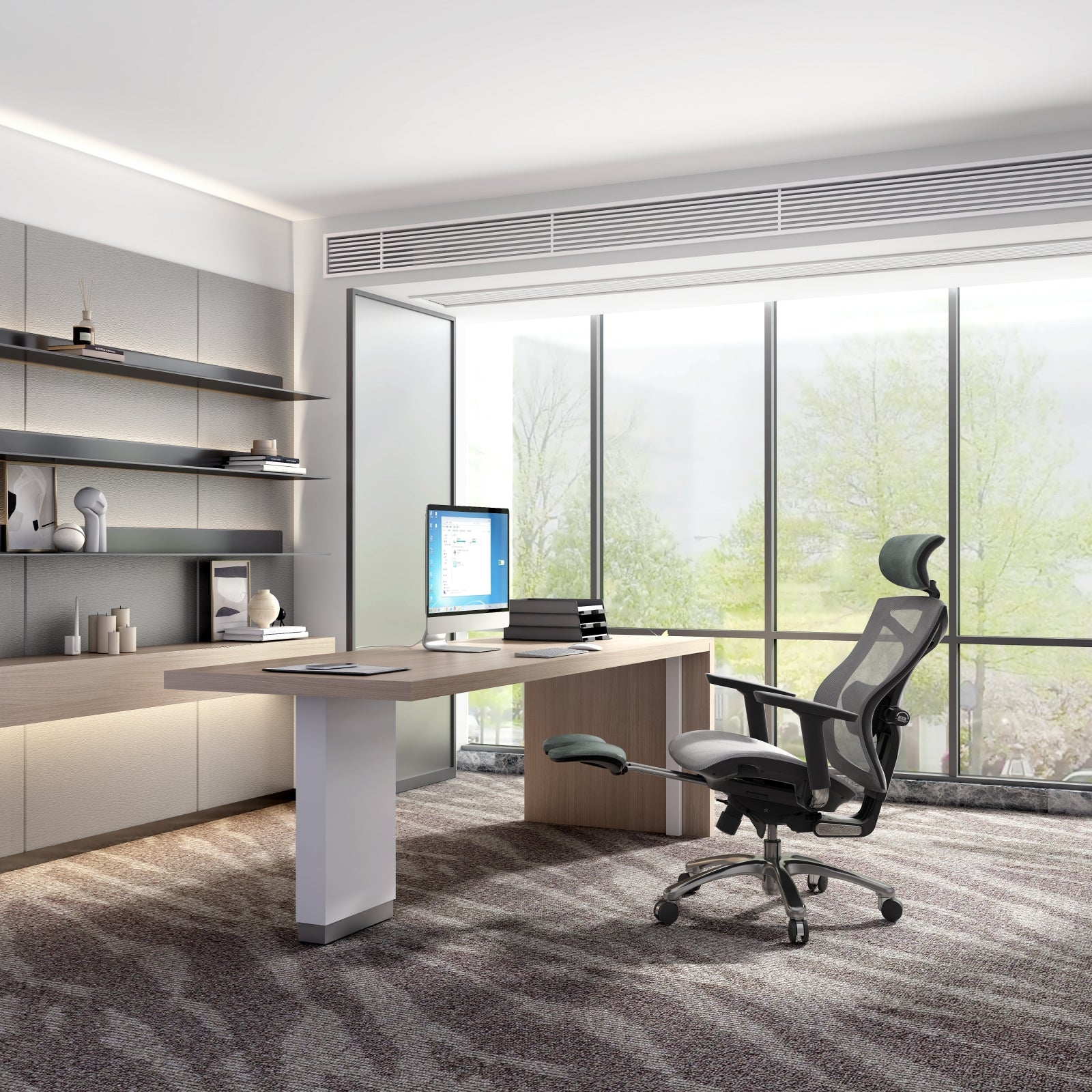 Executive and Office Chairs with Built-in Footrest