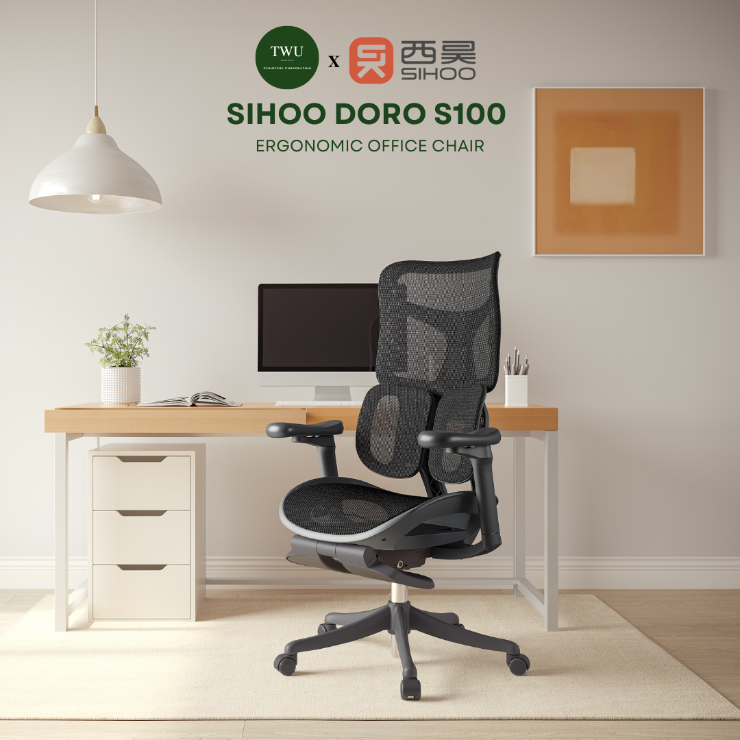 SIHOO S100 Ergonomic Office Chair with Built-in Footrest