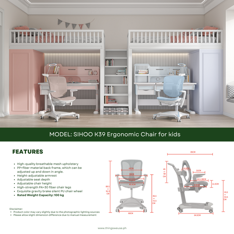 Load image into Gallery viewer, SIHOO K39 Ergonomic Computer Study Mesh Chair for Kids with 2-Year Warranty
