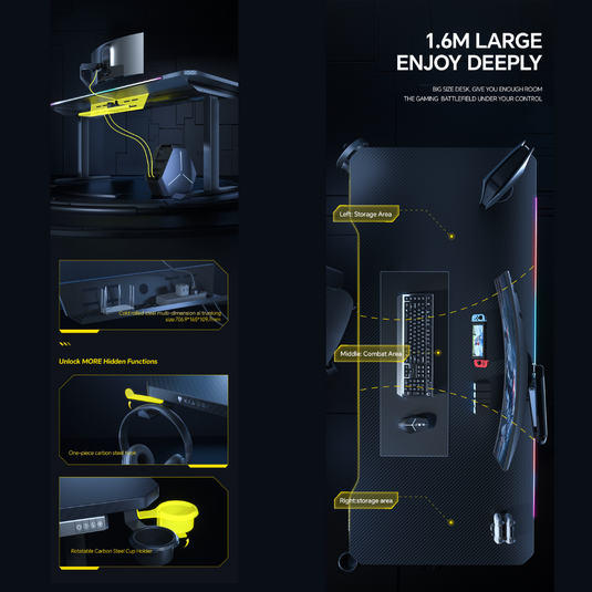 Xallking XD1 Ergonomic Gaming Standing Desk with RGB Lights