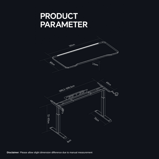 Xallking XD1 Ergonomic Gaming Standing Desk with RGB Lights