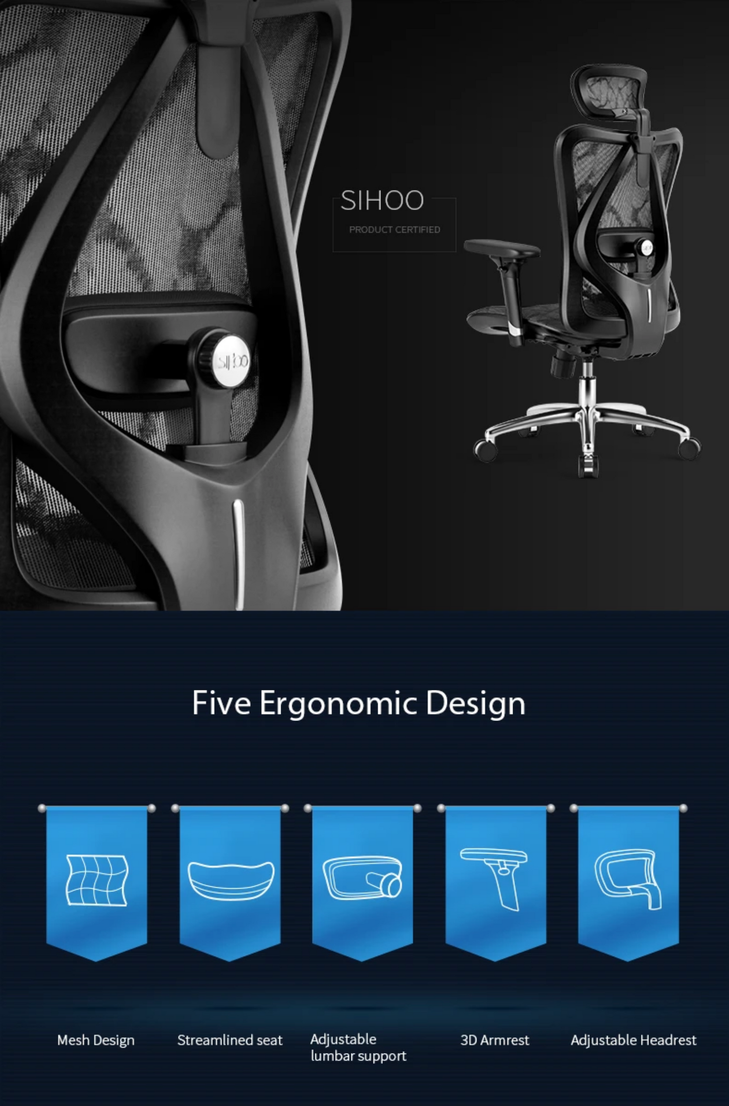TWU PH x Sihoo Ergonomic Chair Design Benefits and Features - Shop Online M57