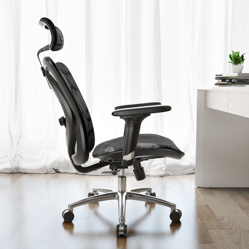 Load image into Gallery viewer, Sihoo M57 Classic Ergonomic Office Chair in Black Sideview
