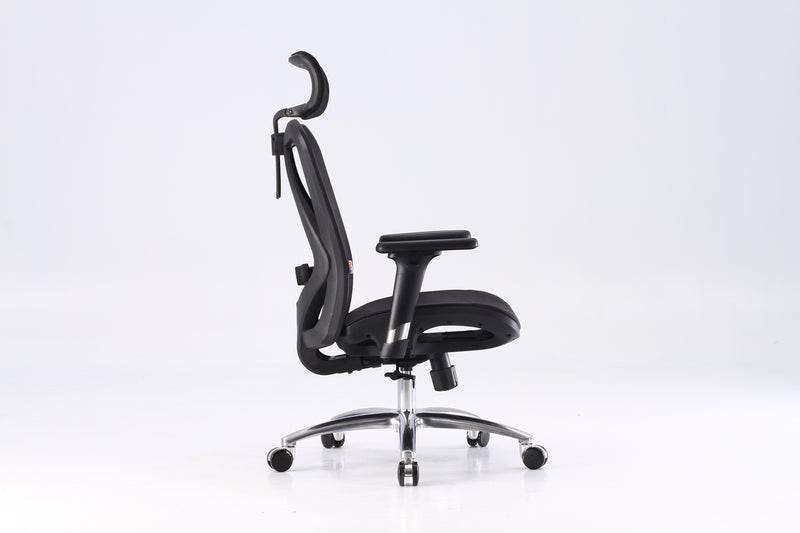 Load image into Gallery viewer, Sihoo M57 Classic Ergonomic Office Chair in Black, side view
